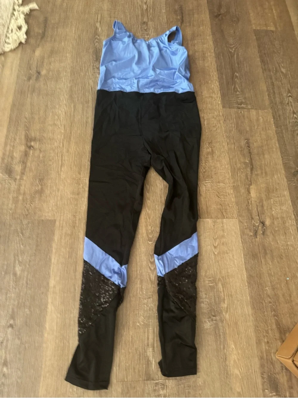 Weissman Blue and Black Kids Dance Costume Set with Sequined Overlay